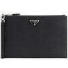 Prada Saffiano Triangle Logo Clutch Bag Black Stamp: 2NH005 PN9 F0002 128030248 [P]