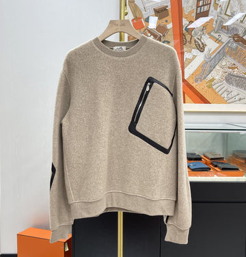 HERMES Lederpatch Herrenpullover L 149696359