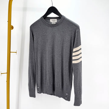 THOM BROWNE Merino Wollstrick Weste Grau 149856475