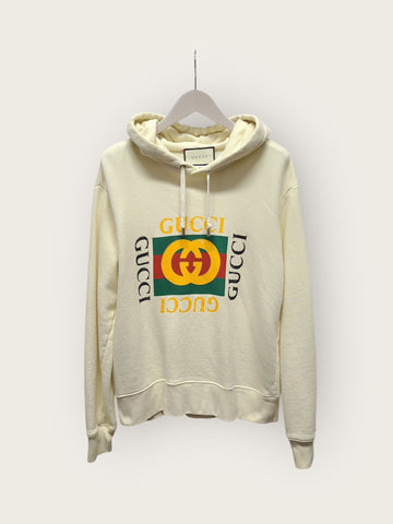 Gucci Ivory Vintage Box Logo Hoodie 149860398