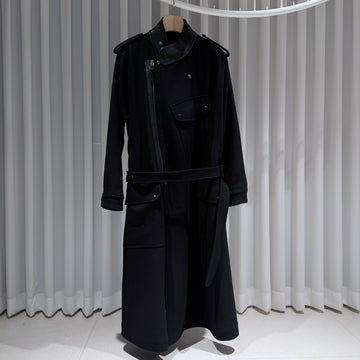 TOM FORD ダブルブレストレザー ロング ブラック コート 48 149873399