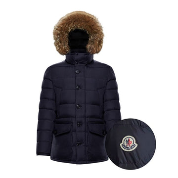 MONCLER Wattierte Herrenjacke aus Koyotenpelz in Navy Größe 2 1B52502 68352 742 CLUNY 159491543 [P]
