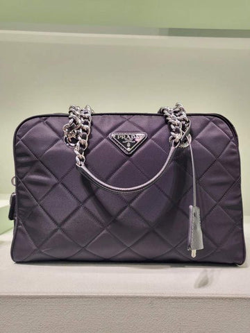 PRADA ポコノ ナイロン キルティング チェーン ショルダーバッグ ブラック 1BB903 149922999