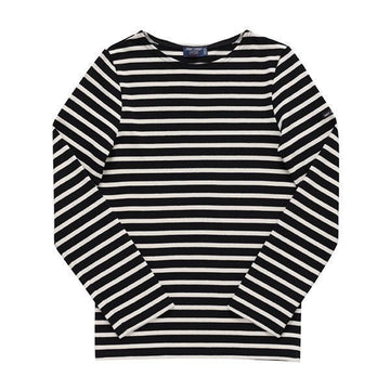 SAINT JAMES Meridian Modern Stripe Unisex Langarm-T-Shirt 6870 NOIR ECRU 144734716 [P]