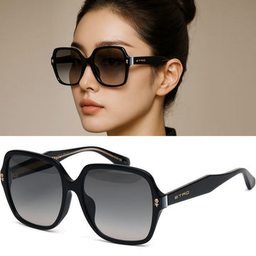ETRO Sonnenbrille 0064 F S 8071I Übergröße Luxus Schwarz Horn Rahmen Mode Unisex 149926528