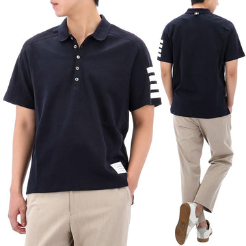 Thom Browne Diagonal 4-Bar Polo Short Sleeve T-Shirt 149942277