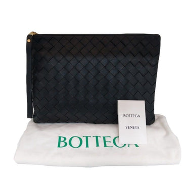 BOTTEGA VENETA イントレチャート ブラック ミディアム フラット ポーチ クラッチバッグ 749922 149944707