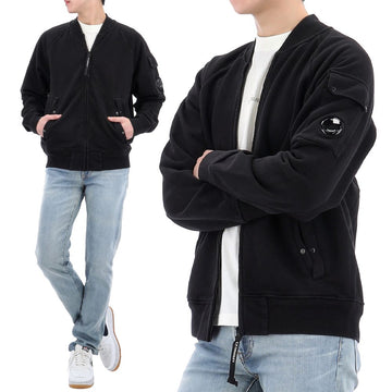 CP Company 25SS Lens Appliqué Cotton Diagonal Fleece Full Zip Jacket 18CMSS048A 999 128818208