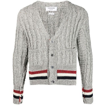 THOM BROWNE Drei-Linien Kabel Wolle Cardigan MKC357A 28672130 [P]