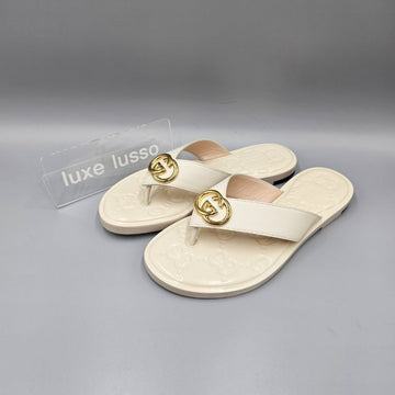 Gucci Interlocking G T Strap Sandal Flip Flop White 695207 134725686