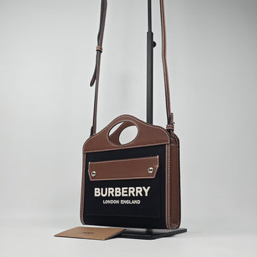 Burberry Two-Tone Pocket Micro Tote Shoulder Bag 150067998