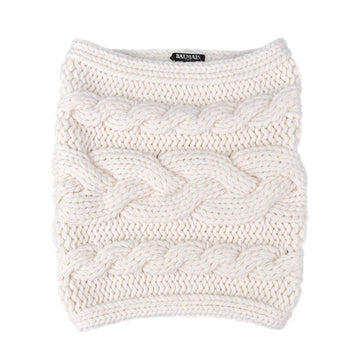 BALMAIN Kabelstrick Woll Snood Elfenbein W7HA605 M049 102 148391863