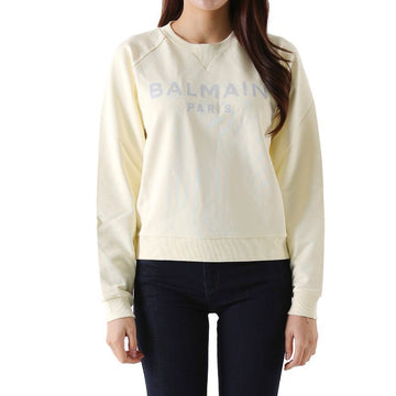 BALMAIN Logo-Druck Raglan Sweatshirt Gelb BB02 IBE 147600075