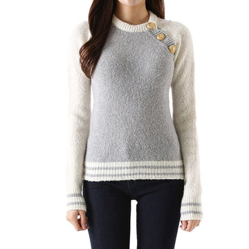 BALMAIN Kaschmir-Wollstrickpullover Grau 36 148392781