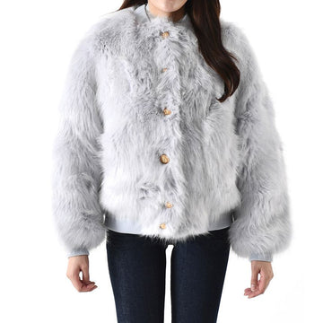 Balmain Faux Fur Bomber Jacket Blue YF0TF150 XC91 6CG 147652538