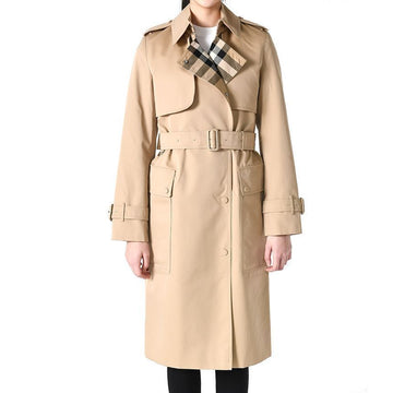 Burberry Check Panel Gabardine Trench Coat Beige 8043207 146453694