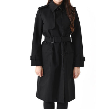 Burberry Check Panel Gabardine Trench Coat Black 8044678 146456599