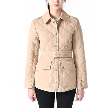 Burberry Diamond Belted Quilted Jacket Beige 8056576 146649124