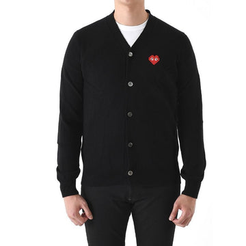 COMME DES GARCONS インベーダー ピクセル ワッペン ウール カーディガン ブラック AZ N084 051 1 147657341