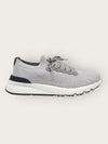 BRUNELLO CUCINELLI Graue Strick Baumwolle Runner Sneaker 150079628 [P]