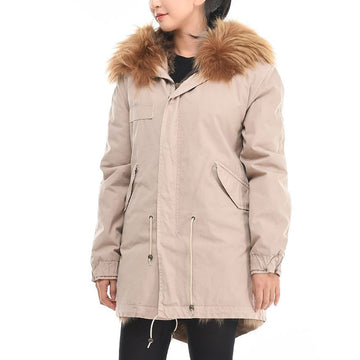 MR & MRS ITALY Raccoon Pelz Fox Pelzmantel Beige PM332S XPFORA C67 C6051 147449268