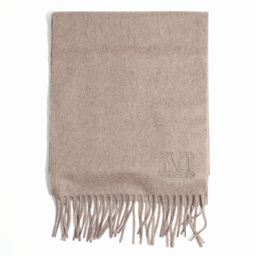 MaxMara Wesdalia Embroidered Logo Cashmere Scarf Beige 2524546311600 037 150101866