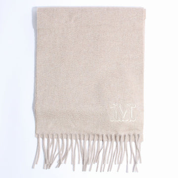 MAXMARA 25FW ウェスダリア刺繍ロゴカシミヤマフラー ストールサンド 2524546311600 003 150109515