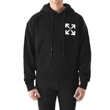 Off White Arrow Drawstring Hoodie Black OMBB037C99FLE008 1001 147689113