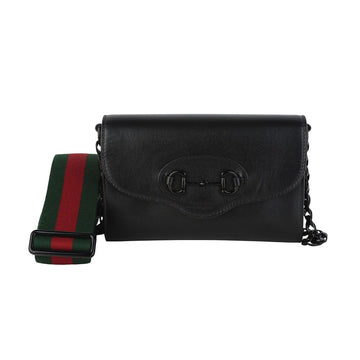 GUCCI 724713 ブラック ホースビット 1955 ダブルストラップ クロスバック 36347 150215274