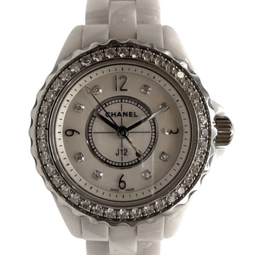 CHANEL J12 Diamond Bezel Indicator Mother of Pearl Ceramic Watch 29mm H2572 150216489