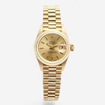 ROLEX 69178 NOS Vollset Vintage Datejust 26 Damen Gold Uhr 1998 150230566