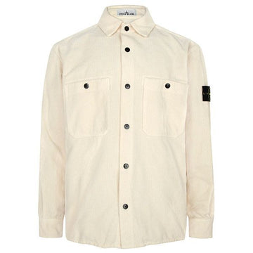 STONE ISLAND Komfort Fit Overshirt aus Cord in Elfenbein 151200012 S0212 V0093 150240807