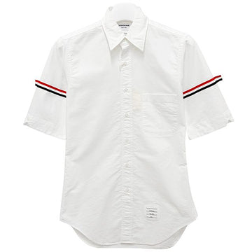 THOM BROWNE クラシックアームバンド半袖シャツ ホワイト (MWS242A F0313 100) 150277985