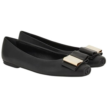 SALVATORE FERRAGAMO ニーナ ダブルボウ バレリーナ フラットシューズ 0763167 58523697