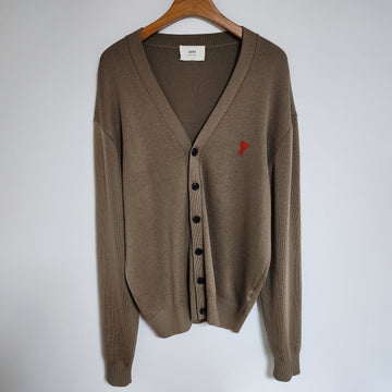 AMI [XXL] Beige Herren Strickjacke mit kleinem Herzstick HKC001 150302919