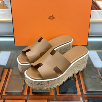 HERMES Eje 30 Sandalen Wedge Heel Natur H221026 150319789