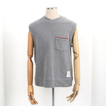 THOM BROWNE Cotton Interlock V-Neck Light MJV004A-J0029-055 150360716