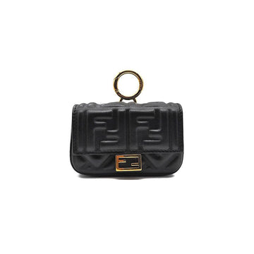 FENDI ナノバゲットバッグチャーム付きミニクロスバッグ (7AR844) L902408 150361517