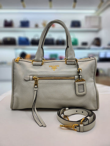 PRADA Vitello Daino Leder Motor Tote und Schultertasche BL0805 150361684