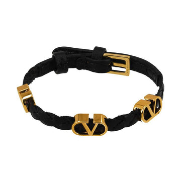 Valentino Garavani V Logo Braid Leather Bracelet 144731741