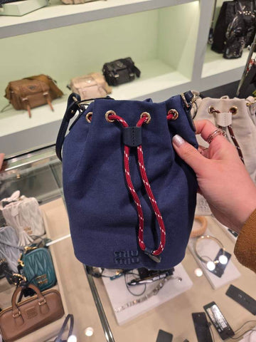 MIU MIU Gabardine Pouch Indigo Amaranth 5NR038 150386694