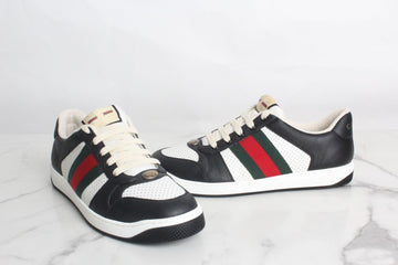 GUCCI Screener Sneakers Schwarz Weiß Leder 9(280) 150400006