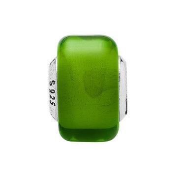 Pandora Green Mini Murano Glass Silver Charm 149323922