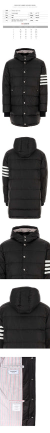 THOM BROWNE ダイアゴナルバンド ダウンフィール ボタン パディングジャケット ブラック 05411 001 75833004 [P]