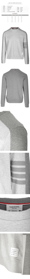 Thom Browne Diagonal Two-Tone Loopback Sweatshirt Light Grey J0010 055 75833002 [P]
