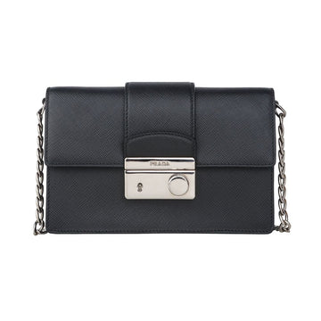 PRADA Saffiano Lux Padlock Mini Chain Crossbody Bag 36415 150430900