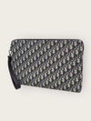 Dior Beige Black Oblique Jacquard A4 Zipper Clutch Bag 150442330 [P]