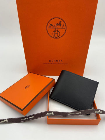 Hermes Citizen Twill Wallet Black Blue France H086597CAAA 149513027