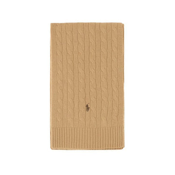 POLO RALPH LAUREN ポニー刺繍クラシックケーブルマフラー キャメル 449959345 005 150391984