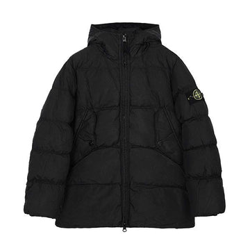 Stone Island KIDS 25FW Black Logo Hooded Duck Down Zip-Up Jacket 164100004 S0A23 V0029(8A) 150457243